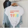 T-shirt 1978 Festa di compleanno IMPRESSIONANTE DAL Tshirt Streetwear 44th T Shirt Donna Cotton Lady Abbigliamento Moda O Collo Manica corta Tees y2k