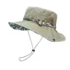 Szerokie brzegowe czapki wiadra czapki 2023 NOWE DOU HAT MENS I Women Beach Anti Sun Sun Panama Mountain Tourism Fisherman Hat Retro Printing Summer Sun Hat Outdoor J240305