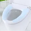 Couvre-siège de toilette 2 paires de coussins doux et chauds réutilisables portables coussin de type pâte lavable fournitures ménagères accessoires de salle de bain