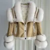 Fur ZDFURS*Whole Leather Fox Fur Fur Coat Short Parka Coat Winter 2023 New Warm Temperament Goose down down Jacket