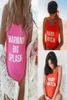 Traje de baño de maternidad de talla grande, ropa de playa con estampado de letras, traje de baño para embarazo, Bikini Sexy de una pieza para mujeres embarazadas 3123090