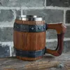 Mugs Tankard Mug rostfritt stål hartsöl Drinking Cup Handmiterad antik bar för årsdagar Oktoberfest födelsedagar far