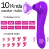 Vibrator suger dubbelchockpinne 10 frekvens silikon onani anordning för kvinnor bröstmassage vuxna sexuella produkter 231129