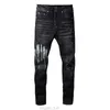 Designer Amirs Jeans para Mens Jeans Caminhadas Calças Rasgadas Hip Hop High Street Fashion Brand Pantalones Vaqueros Para Hombre Motocicleta Bordado Close Fit