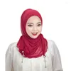 Ethnische Kleidung, hochwertiger Instant-Schal, muslimischer Hijab, Damen, Quaste, Diamanten, zum Anziehen, fertiges Kopftuch, Turban, islamischer Schal, Wickeltuch, Khimar