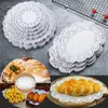 Plates 140pc Round Flower Bottom Paper Placemat Fried Mat Dinner Plate Oil Absorbing White Lace Dessert Napkin Baking Parts