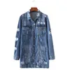 Giacche da donna Giacche da donna Denim Donna Hole Boyfriend Style Giacca a maniche lunghe Cappotto primaverile autunnale 240305