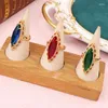 Wedding Rings Women's Ring Copper Gold Plated Inlaid Artificial Gemstone Three-dimensional Hollow Design Luxury Charm Jewelry