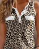 Women's Tanks 2024 Women's Top Fashion Cheetah Printed Button Vest Sexy Casual Street Wear Y2K