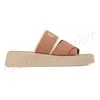 chloe woody sandals slides Donne designer famoso Mules piatto beige bianco nero rosa pizzo Lettering Tessuto pantofole di tela donna scarpe estive all'aperto 【code ：L】