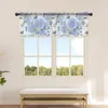 Gordijn lente aquarel bloemen hortensia klein raam volant pure korte slaapkamer interieur voile gordijnen