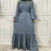 民族服イスラム教徒のチュニックソリッドドレスパッチワーク女性アバヤ