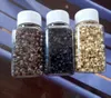 1000pcsjar I Tip Hair Beads Silicone Micro Rings Links for Hair Extensions Blac Brown Blonde 50x28x30mm1456784