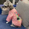 Designer-Hundekleidung, Baumwoll-Hundebekleidung, weiche, atmungsaktive Kätzchen-Hemden, bedrucktes Hunde-Sweatshirt, Sommer-Hunde-T-Shirt für mittelgroße kleine Hunde, Katzen, zwei Personen, Muster S A652