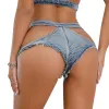 Shorts Jeans Shorts Frauen Hot Sexy Bubble Butt Shorts Mädchen Strand Damen Hollow Out Jeans Shorts Schnürung Hohe Taille Enge Mini Shorts