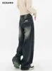 Damen-Jeans, Harajuku, Straßenkleidung, Retro-Mode, Herbst, Damen-Jeans mit hoher Taille, lockeres, weites Bein, gerade, lockere Denim-Hose, Y2K-Taschenhose, J240305