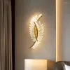 Lâmpada de parede moderna led ouro asa luz para quarto cabeceira arandela sombra acrílica casa interior luminárias noite ac 110v/220v