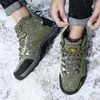 Utomhusskor sandaler märke vinter utomhus sneakers män vandring skor klättring bergspårning vandring skor män snö stövlar päls varma män vandring stövlar yq240301