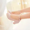 Sandals Summer Single Shoes Female with High Heels Thick Round Head Pink Bridesmaid Sweet Word Buckle White Mary Jane