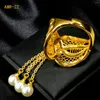 Eheringe ANIID Dubai Mode Design Perle Anhänger Finger für Braut 24k Gold Farbe Quaste Ring Arabische Party Jahrestag Geschenke