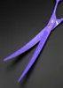 Toppkvalitet med läderfodral Purple Dragon 90quot Professional Hair Cutting Scissors Pet Hair Scissors Curved Scissors 62 timmar 99458933