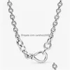 Chains 2022 Original 100% 925 Sterling Sier Pan Chunky Infinity Knot Chain Necklace For Women Diy Gift Drop Delivery Jewelry Necklac Dh0Vs