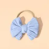 Hair Accessories Solid Color Baby Bowknot Band Girls Elastic Nylon Head Bands Cute Scrunchies Seamless Hairband Kids