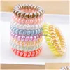 Hair Accessories New Women Scrunchy Girl Hair Coil Rubber Bands Ties Rope Ring Ponytail Holders Telephone Wire Cord Gum Tie Bracelet F Dhmep