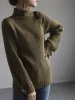 Pullovers Sweater Thick Pullovers Women Simple Half High Collar Soft Casual Allmatch Korean Style Inner Cozy Autumn Winter Temper Buttons
