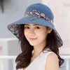 Wide Brim Hats Bucket Hats Summer Outdoor Fashion Womens Big Brimmed Hat Sunscreen Travel Mountaineering Sun Female Tide Anti Violet Beach Cap L59 J240305