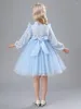 Robes pour filles, manches longues, boutons avec nœud, Style floral, princesse, Costume personnalisé pour occasions spéciales, vêtements pour enfants, 2024