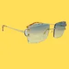 Lunettes de soleil coupées en diamant hommes et femmes fil élégant C Luxury Designer Sun Glasses Driving Shades Outdoor Protect Eyewear Gafas de Sol1816772