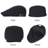 Cotton Adjustable Newsboy Caps Men Woman Casual Beret Flat Ivy Cap Soft Solid Color Driving Cabbie Hat Unisex Black Gray Hats 2012222c