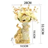 Disposizione di vasi in oro in ceramica in stile europeo Tavolo da pranzo Accessori per la decorazione della casa Vasi creativi con cigno dorato 240228