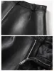 Shorts 2023 Winter Women European/American Fashion Genuine Leather Shorts Real Lambskin High Waist Flanging Wide Leg Trousers Boots