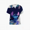 Kleid Neue Frauen Arbeit Uniform Gedruckt Stich Cartoon Peeling Uniform V-ausschnitt Top Frauen Hemd Krankenschwester Overall Medizinische Uniform