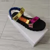 Sandali 2023 Nuova grande estate suola spessa color block Velcro famoso stile etnico BeachH2435