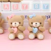 Ny Pink Blue Bear Train Dolls Decoration Cake Topper Baby Boy Girl 1st Birthday Cake Toppers Baby Shower Supplies