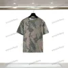 Xinxinbuy Hommes Designer Tee T-shirt 2024 Grille d'échiquier Lettre broderie camouflage coton à manches courtes femmes bleu noir kaki XS-2XL