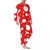 Vêtements de nuit pour hommes Disparition Black Polka Dot Automne Illusion d'optique Dots Plaid Casual Loose Pyjama Ensembles Mâle Chambre Design Vêtements de nuit