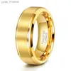 Bandringe Somen Neue Ankunft Klassische Männer Ring Gold Farbe 6mm 8mm Breite Wolfram Caide Unisex Luxus Ehering Einfache ring Schmuck L240305