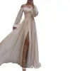 Robe Robes Sexy pour Femmes Automne 2023 Invités de Mariage Mode Manches Longues Hors Bandoulière Solide Élégant Fête Maxi Robe Vêtements