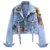 Women's Jackets Jackets Spring Denim Women Fashion Embroidery Sequins Short Jeans 240305