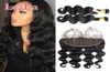 Malezyjskie 2 wiązki z koronkowymi czołowymi 3pcssetami 3pcsset fala ludzkie włosy Virgin Hair Wefts z Closure9074317