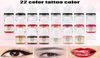 Encres de maquillage Semi-permanentes pour sourcils, 22 couleurs, lèvres, ligne des yeux, tatouage, pigments de Microblading, 6155117