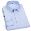 Top Quality Men's Business Casual Camisa de Manga Comprida Clássico Listrado Xadrez Verificado Masculino Camisas de Vestido Social para Homem Roxo Azul 240305