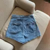 Shorts pour femmes taille haute femmes été rétro a-line pantalon jean pour petits vêtements