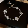 Charme pulseiras moda coreana zircão flor pulseira feminina temperamento requintado pulseiras de aço inoxidável luxo jóias acessórios presente