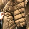 코트 Janveny Real Fox Fur Women 's Down Jacket 2023 짧은 느슨한 90% 흰색 오리 다운 코트 패션 여성 큰 주머니 더 편호 눈 아웃복