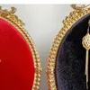 Płytki dekoracyjne vintage złotą ramy półki Naszyjnik stojak na kolczyki błony bębenkowe wisząca deska biotelarka biżuteria pojemniki kosmetyczne